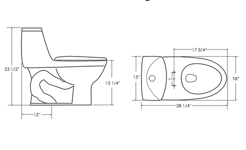 Eviva Sleek Elongated Cotton White One-Piece High Efficiency Toilet w/ Soft Closing Seat