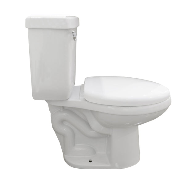 Eviva Tornado Elongated Cotton White Two-Piece High Efficiency Toilet w/ Soft Closing Seat