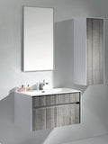 Eviva Ashy 32" Wall Mount Modern Bathroom Vanity Set Ash Gray  (Grey) with White Integrated Sink