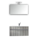 Eviva Ashy 36" Wall Mount Modern Bathroom Vanity Set Ash Gray  (Grey) with White Integrated Sink