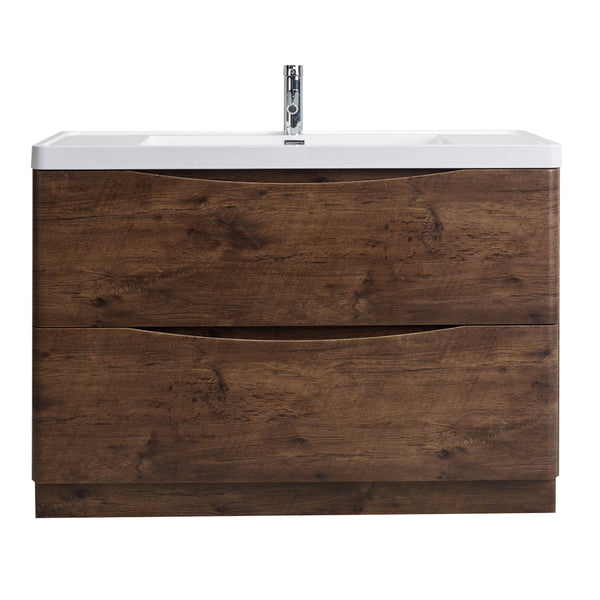 Eviva Smile? 48" Rosewood Modern Single Bathroom Vanity Set with Integrated White Acrylic Sink