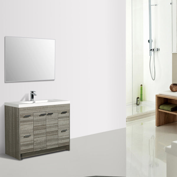 Eviva Lugano 48" Ash Modern Bathroom Vanity w/ White Integrated Top