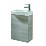 Eviva Tiny 18" Wall Mount Grey Modern Bathroom Vanity with White Integrated Porcelain Sink