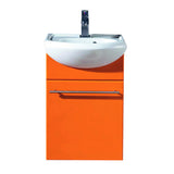 Eviva Venti 18" Wall Mount Orange Modern Bathroom Vanity with White Integrated Porcelain Sink