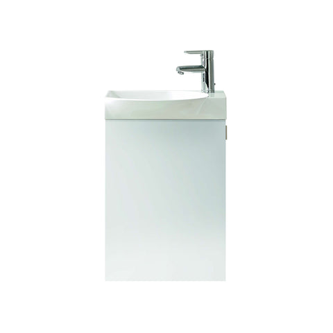 Eviva Tiny 18" Wall Mount White Modern Bathroom Vanity with White Integrated Porcelain Sink