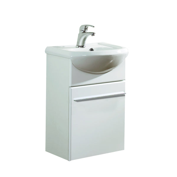 Eviva Venti 18" Wall Mount White Modern Bathroom Vanity with White Integrated Porcelain Sink