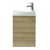 Eviva Tiny 18" Wall Mount Walnut Modern Bathroom Vanity with White Integrated Porcelain Sink