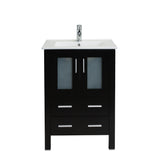 Eviva Vines 24" Espresso Bathroom Vanity with Integrated White Porcelain Sink