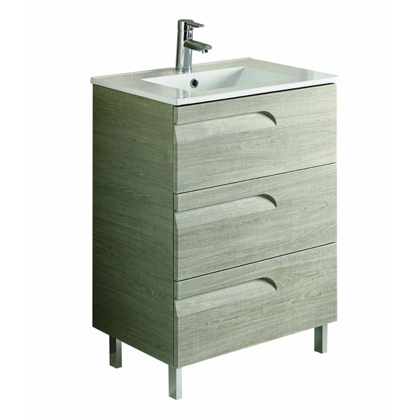 Eviva Vitta 24" Maple Modern Bathroom Vanity with White Integrated Porcelain Sink