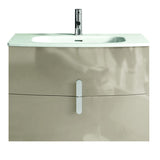 Eviva Cali 31" Wall Mount Brown Modern Bathroom Vanity with White Integrated Porcelain Sink