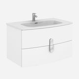 Eviva Cali 39" Wall Mount White Modern Bathroom Vanity with White Integrated Porcelain Sink
