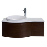 Eviva Curvy 48" Iron Wood Modern Bathroom Vanity, Wall Mount with Glassos Counter-top & Sink