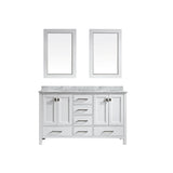 Eviva Aberdeen 60 Transitional White Bathroom Vanity with White Carrera Countertop