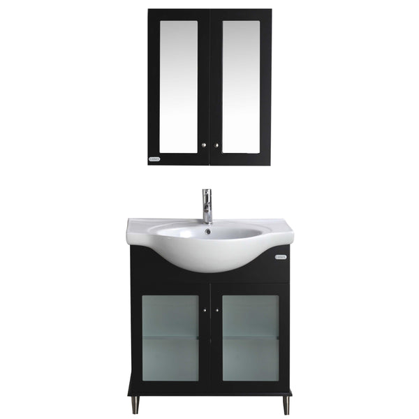 Eviva TUX?  24" Inch Espresso Bathroom Vanity with a white Porcelain Sink