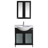 Eviva Tux? 30" Espresso Transitional Bathroom Vanity with Integrated Porcelain Sink
