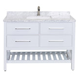 Eviva Natalie F.? 48" White Bathroom Vanity with White Carrera Marble Counter-top & a porcelain sink 