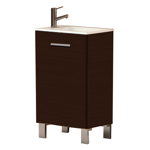 Eviva Kandy? 20" Wenge Modern Bathroom Vanity with White integrated Acrylic Sink