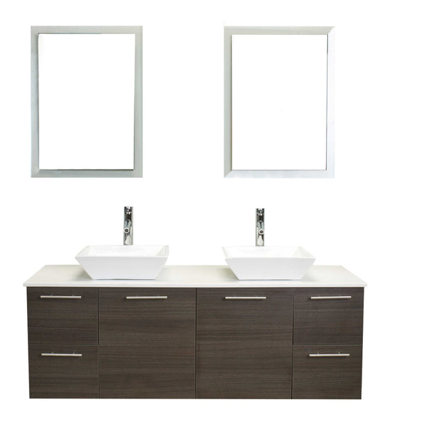 Eviva Luxury 60-inch Grey Oak bathroom cabinet only