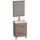 Eviva Cup? 24" Medium Oak Modern Bathroom Vanity with White Integrated Porcelain Sink 