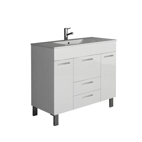 Eviva Venus? 36" White Modern Bathroom Vanity  Wall Mount with White Integrated Porcelain Sink