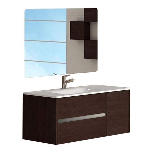 Eviva Aries? 32" Wenge Modern Bathroom Vanity  Wall Mount with White Integrated Porcelain sink