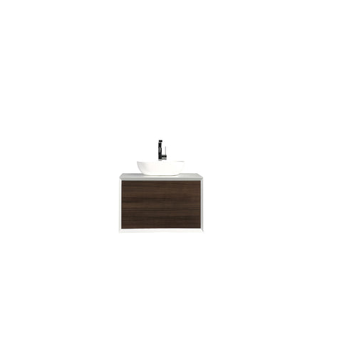 Eviva Santa Monica 36" Gray Oak Wall Mount Bathroom Vanity w/ Solid Surface Sink