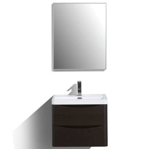 Eviva Smile? 24" Chest-nut Modern Bathroom Vanity Set with Integrated White Acrylic Sink