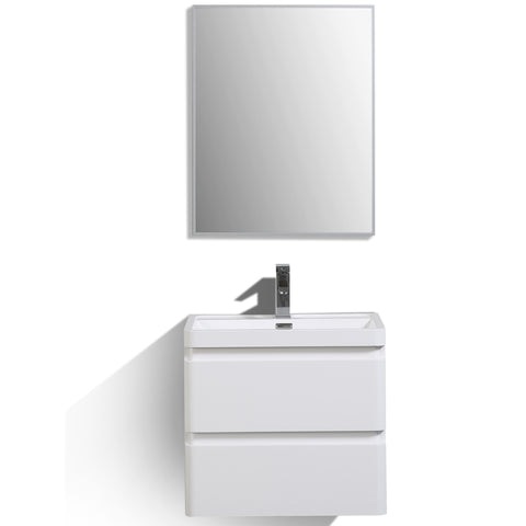 Eviva Glazzy? 24" Wall Mount Modern Bathroom Vanity (High Glossy White)