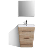 Eviva Victoria 25" White Oak Modern Bathroom Vanity with White Integrated Acrylic Sink