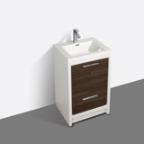 Eviva Grace 24" Gray Oak/White Bathroom Vanity w/ White Integrated Top