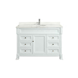 Eviva Tim 48" White Bathroom Vanity with White Carrera Counter-top & Porcelain Sink