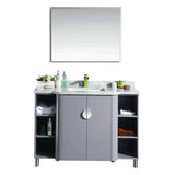 Eviva Plus Vienna 48" Satin Luxuries Grey Modern Bathroom Vanity With White Carrera Marble Top & Porcelain Sink