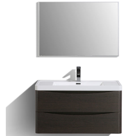 Eviva Smile? 36" Chest-nut Modern Bathroom Vanity Set with Integrated White Acrylic Sink