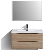 Eviva Smile? 36" White Oak Modern Bathroom Vanity Set with Integrated White Acrylic Sink