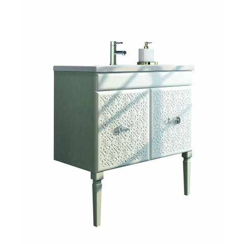 Eviva Venice 32" White Modern Luxury Bathroom Vanity with white accrylic integrated sink.