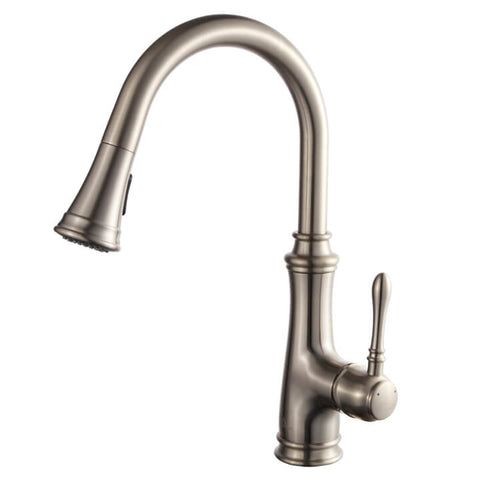 Single Handle Pull Down Kitchen Faucet - Brush Nickel