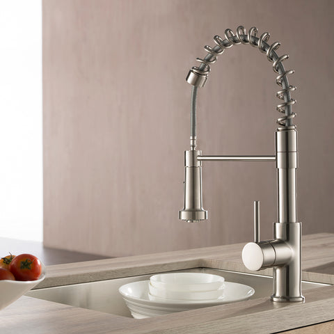 Single Handle Pull Down Kitchen Faucet - Brush Nickel