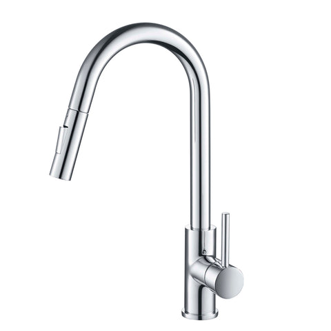 Single Handle Pull Down Kitchen Faucet - Chrome