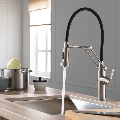 Single Handle Pull Out Kitchen Faucet - Brush Nickel