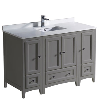 Fresca Oxford 48" Gray Traditional Bathroom Cabinets w/ Top & Sink