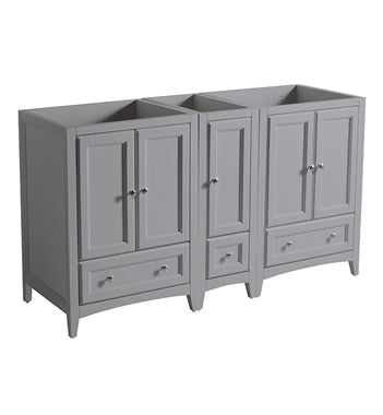 Fresca Oxford 60" Gray Traditional Double Sink Bathroom Cabinets