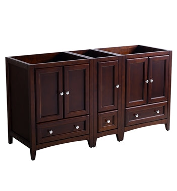 Fresca Oxford 60" Mahogany Traditional Double Sink Bathroom Cabinets