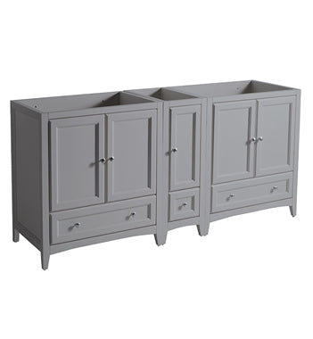 Fresca Oxford 71" Gray Traditional Double Sink Bathroom Cabinets