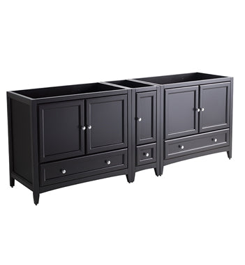 Fresca Oxford 83"-84" Espresso Traditional Double Sink Bathroom Cabinets
