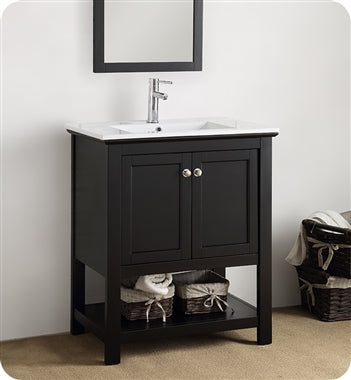 Fresca Manchester 30" Black Traditional Bathroom Vanity