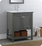 Fresca Manchester Regal 30" Gray Wood Veneer Traditional Bathroom Vanity