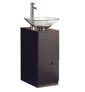 Fresca Brilliante 17" Espresso Modern Bathroom Cabinet w/ Vessel Sink