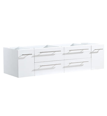 Fresca Bellezza White Modern Double Vessel Sink Cabinet