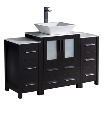 Fresca Torino 48" Espresso Modern Bathroom Cabinets w/ Top & Vessel Sink