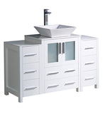 Fresca Torino 48" White Modern Bathroom Cabinets w/ Top & Vessel Sink